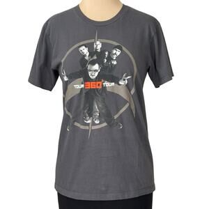 U2 360 Tour Concert Band Shirt Gray Graphic Rock Tee